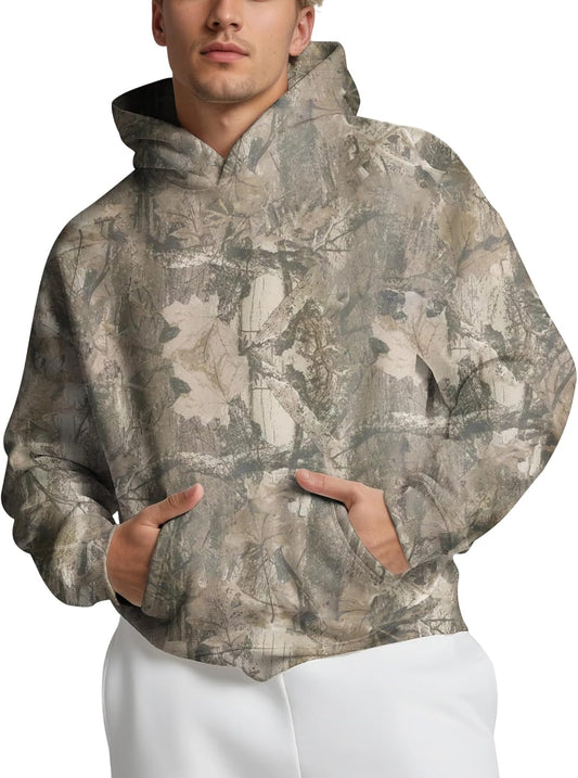 Men’s Camo Maple Leaf Oversized Fleece Hoodie